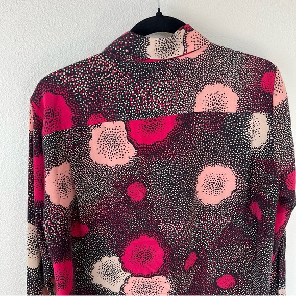 EQUIPMENT Mia Quinne Top Floral Printed Blouse Pink Silk Business Casual Medium - Picture 15 of 16